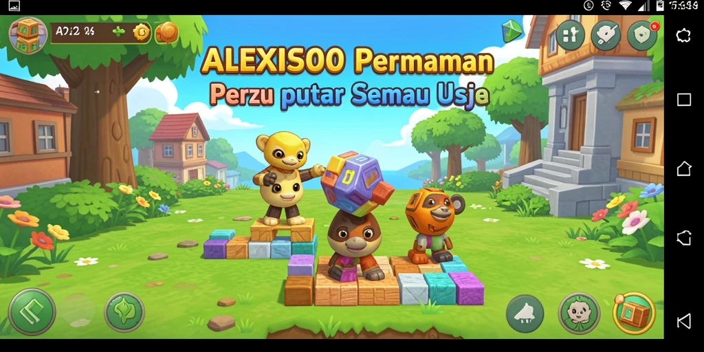 Tampilan menarik dari gameplay ALEXIS500 dengan berbagai teka-teki yang penuh warna.