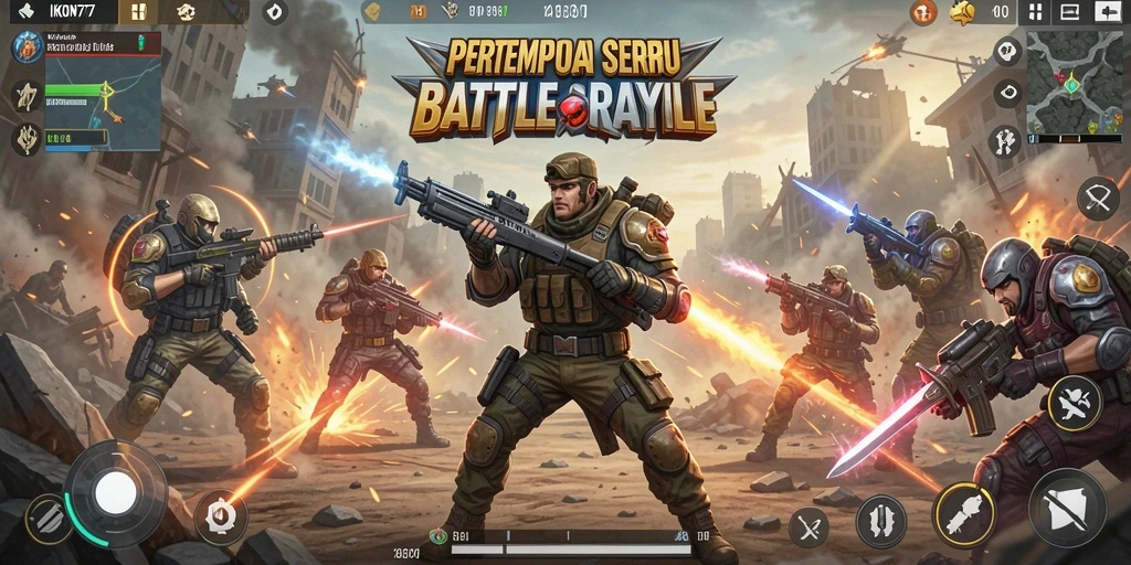 Gameplay seru di IKON777 saat peperangan Battle Royale.