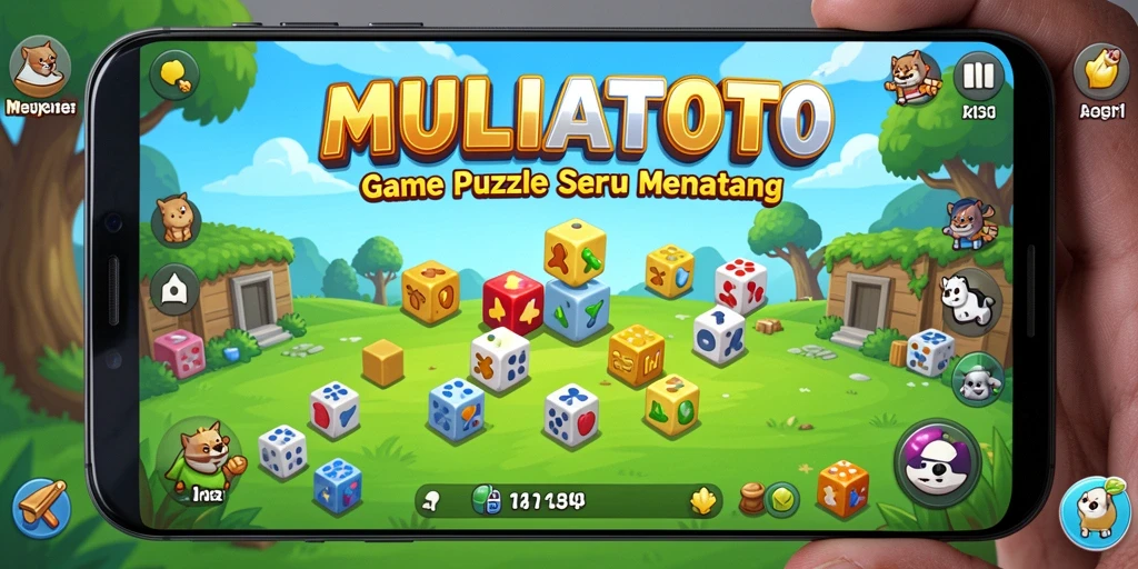 Tangkapan layar gameplay MULIATOTO dengan level puzzle menarik.