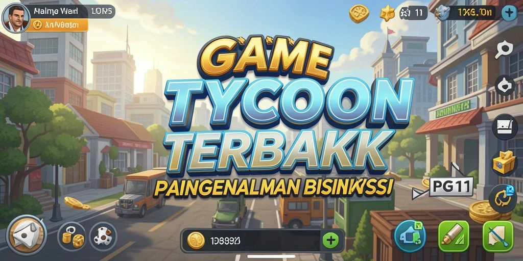 Tampilan gameplay PG11 yang seru dengan berbagai elemen manajemen bisnis.