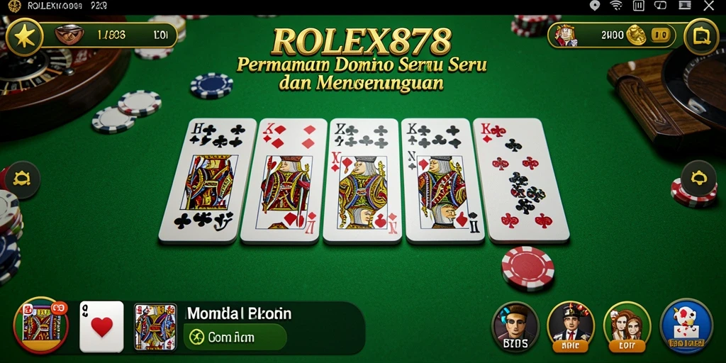 Tampilan screenshot dari gameplay Domino yang seru di ROLEX878.