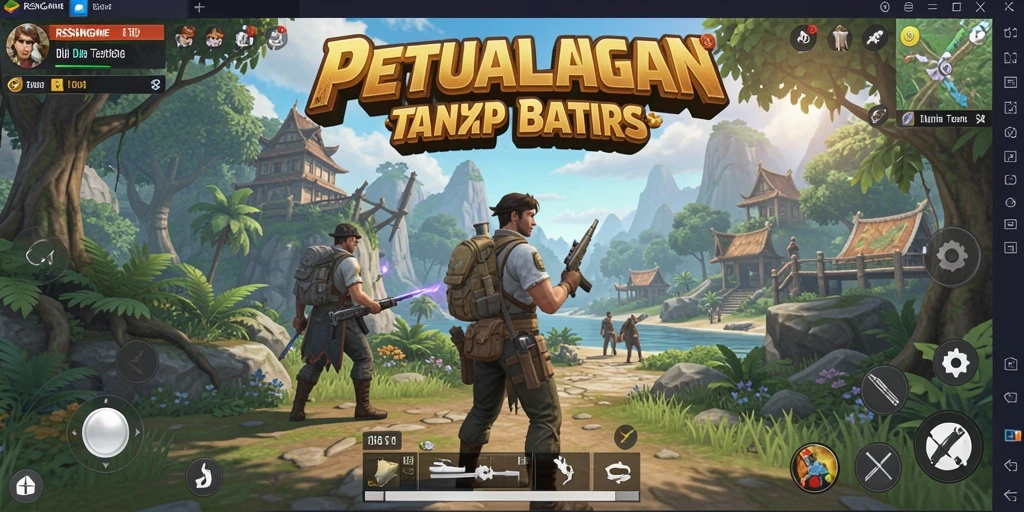 Gameplay RSNGAME menunjukkan eksplorasi dunia terbuka yang luas.